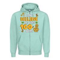 Seafoam i cant beelieve its been 100 days Zipper Hoodie - MaliasSmallBusiness