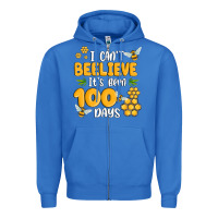 True Royal i cant beelieve its been 100 days Zipper Hoodie - MaliasSmallBusiness