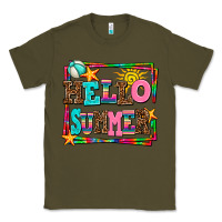 Army Green hello summer Classic Tee - AdoDesignShop