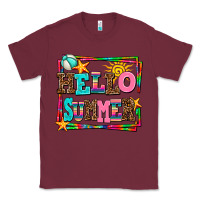 Burgundy hello summer Classic Tee - AdoDesignShop
