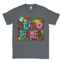 Charcoal Heather hello summer Classic Tee - AdoDesignShop