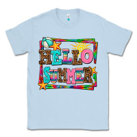 Dusty Blue hello summer Classic Tee - AdoDesignShop