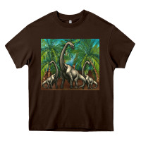 Chocolate Brown brachiosaurus Heavy Core Tee - Artiststas