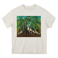 Cream brachiosaurus Heavy Core Tee - Artiststas