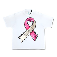 White breast cancer sport ribbons Urban Heavy Tee - AdoDesignShop