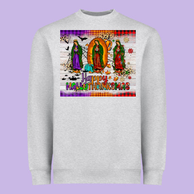 Our Lady Of Guadalupe Happy  Hallothanksmas Tumbler Heavyweight Sweatshirt Designed By Jahusdesignshop