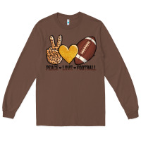 Chestnut peace love football Long Sleeve Tee - AdoDesignShop