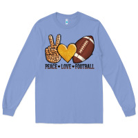 Colony Blue peace love football Long Sleeve Tee - AdoDesignShop
