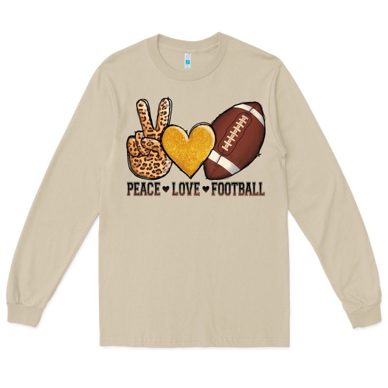 Peace Love Football Long Sleeve Tee by AdoDesignShop | Teevron