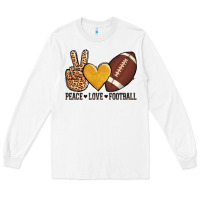 White peace love football Long Sleeve Tee - AdoDesignShop