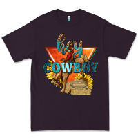 Plum hey cowboy with sunflowers Premium Tee - texasbilliewilder