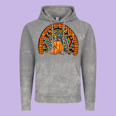 Fall Pumpkin Rainbow Vintage Hoodie Designed By Jahusdesignshop