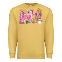 Antique Gold Pink Christmas Coffee Cups Bbs Premium Sweatshirt - BundleAndBundleShop