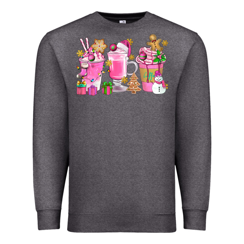 Pink Christmas Coffee Cups Bbs Premium Sweatshirt by BundleAndBundleShop | Teevron