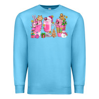 Ocean Blue Pink Christmas Coffee Cups Bbs Premium Sweatshirt - BundleAndBundleShop