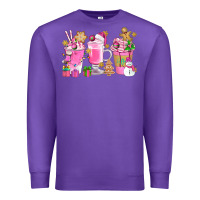 Purple Pink Christmas Coffee Cups Bbs Premium Sweatshirt - BundleAndBundleShop