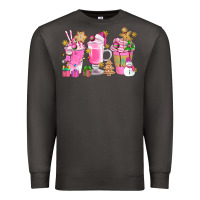 Smoke Pink Christmas Coffee Cups Bbs Premium Sweatshirt - BundleAndBundleShop