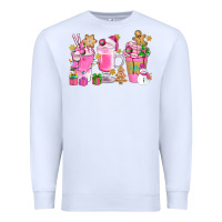 White Pink Christmas Coffee Cups Bbs Premium Sweatshirt - BundleAndBundleShop