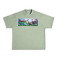 Oil Green merry christmas with santa sleigh Urban Heavy Tee - BundleAndBundleShop