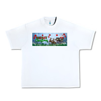 White merry christmas with santa sleigh Urban Heavy Tee - BundleAndBundleShop