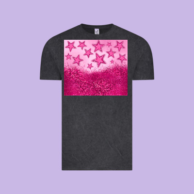 Pink Glitter Star Vintage Tee Designed By Jahusdesignshop