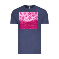 Vintage Denim pink glitter star Vintage Tee - JahusDesignShop