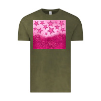 Vintage Olive pink glitter star Vintage Tee - JahusDesignShop