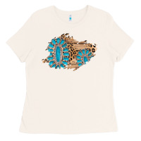 Gemstone Wood Leopard Patch Ladies Tee | Teevron