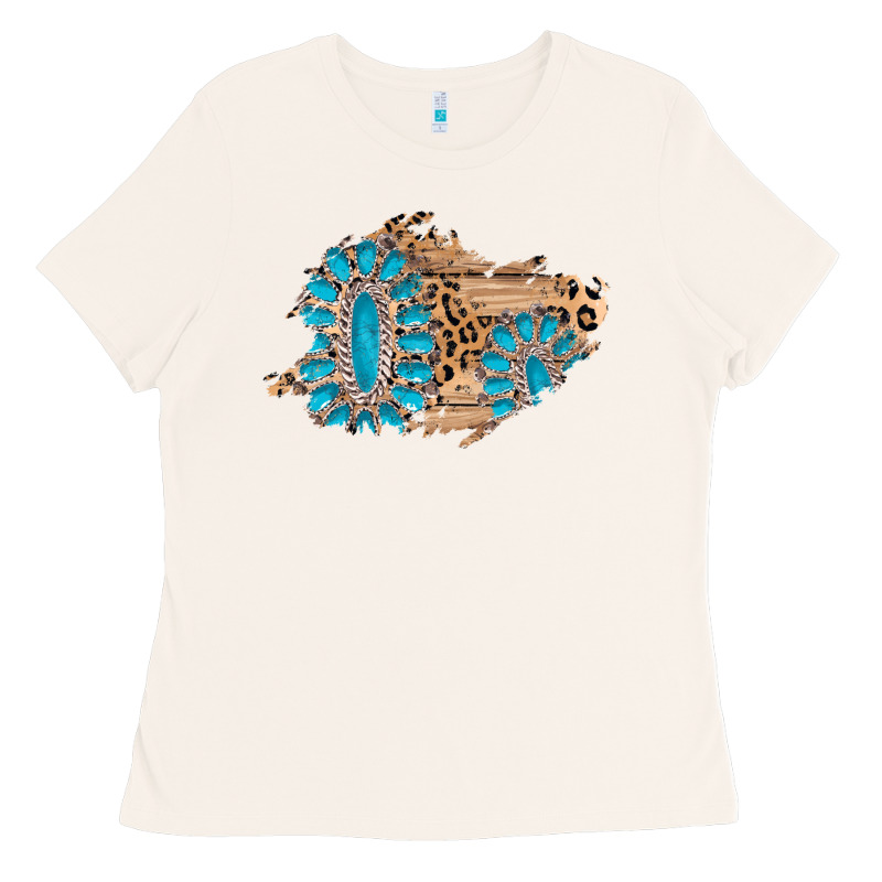 Gemstone Wood Leopard Patch Ladies Tee by AdoDesignShop | Teevron