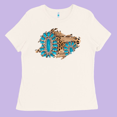 Gemstone Wood Leopard Patch Ladies Tee Designed By Adodesignshop