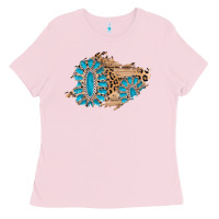 Bubblegum Pink gemstone wood leopard patch Ladies Tee - AdoDesignShop