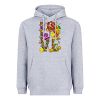 Heather Grey Love Crawfish Mardi Gras Heavyweight Hoodie - BundleAndBundleShop