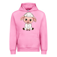 Fuchsia Pink Cartoon Lamb Urban Hoodie - HowdyJamesFarm