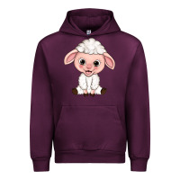 Mauve Wine Cartoon Lamb Urban Hoodie - HowdyJamesFarm