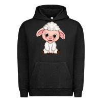 Pigment Black Cartoon Lamb Urban Hoodie - HowdyJamesFarm