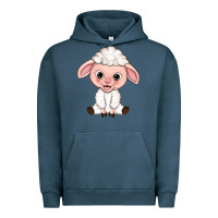 Pigment Midnight Navy Cartoon Lamb Urban Hoodie - HowdyJamesFarm