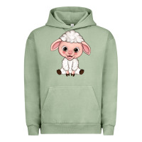 Pigment Oil Green Cartoon Lamb Urban Hoodie - HowdyJamesFarm