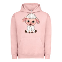 Pigment Salmon Cartoon Lamb Urban Hoodie - HowdyJamesFarm