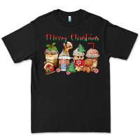 Black merry christmas gingerbread coffee cups Premium Tee - Zillion Design Studio