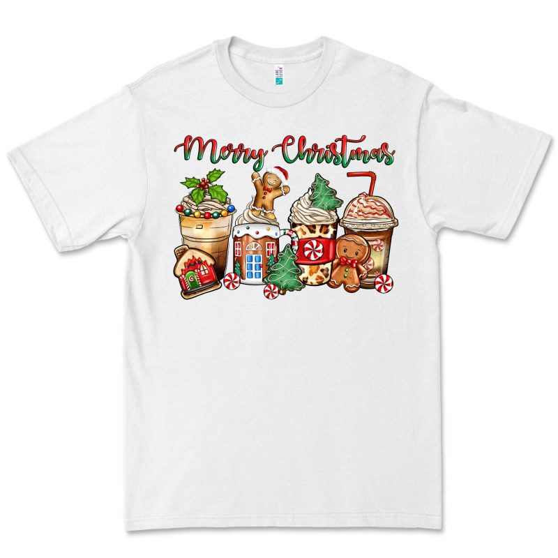 Merry Christmas Gingerbread Coffee Cups Premium Tee by Zillion Design Studio | Teevron
