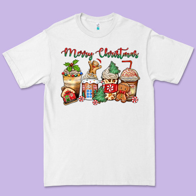Merry Christmas Gingerbread Coffee Cups Premium Tee Designed By Zillion Design Studio