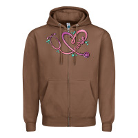 Chestnut nurse heart Zipper Hoodie - MaliasSmallBusiness