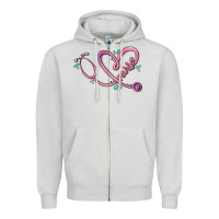 Dove Grey nurse heart Zipper Hoodie - MaliasSmallBusiness