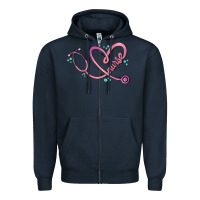 Navy nurse heart Zipper Hoodie - MaliasSmallBusiness
