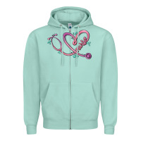 Seafoam nurse heart Zipper Hoodie - MaliasSmallBusiness