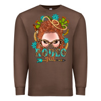 Chestnut Western Rodeo Girl Braid Red Hair Premium Sweatshirt - BundleAndBundleShop