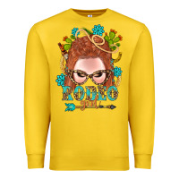 Lemon Western Rodeo Girl Braid Red Hair Premium Sweatshirt - BundleAndBundleShop