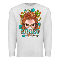 Oatmeal Heather Western Rodeo Girl Braid Red Hair Premium Sweatshirt - BundleAndBundleShop