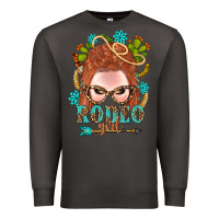 Smoke Western Rodeo Girl Braid Red Hair Premium Sweatshirt - BundleAndBundleShop