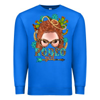 True Royal Western Rodeo Girl Braid Red Hair Premium Sweatshirt - BundleAndBundleShop